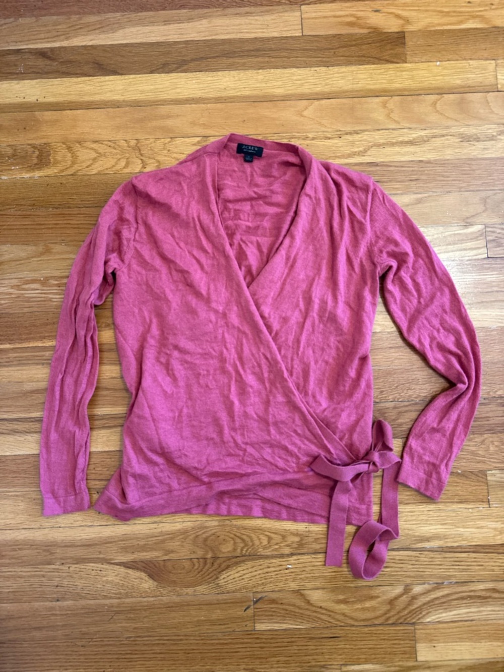 JCrew Cashmere Pink Wrap Sweater Size S